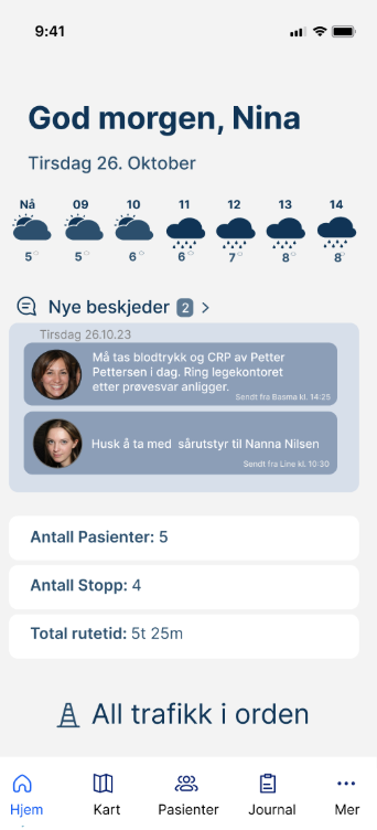 Prototype fra Sivert, ruteplanleggeren for hjemmetjenesten